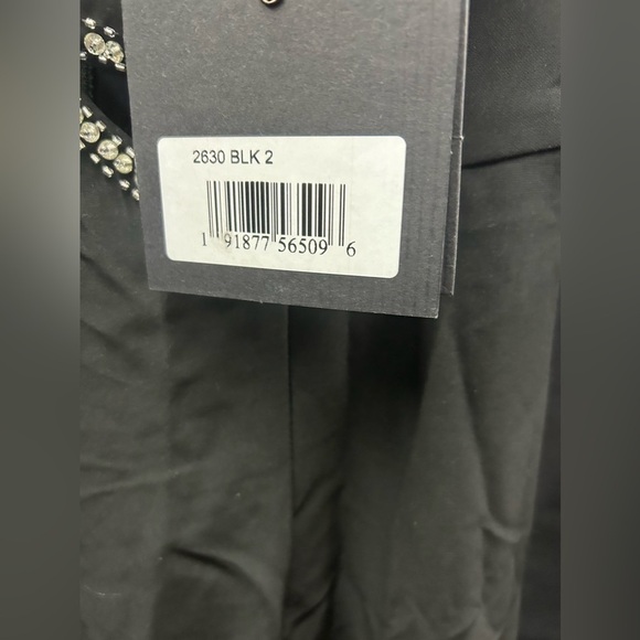 IEENA FOR MAC DUGGAL 2630 NWT  Black Plunge Neck Puff Sleeve Cut Out Gown - Picture 6 of 8